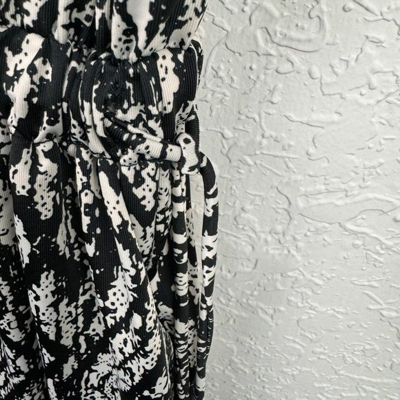 Saint Tropez West Dress Womens Medium Black White Blouson Short Sleeve - Picture 6 of 11